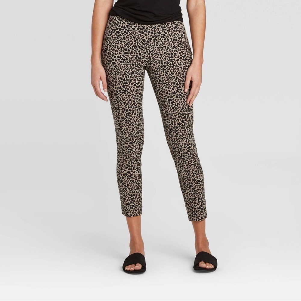 Animal Print High-Rise Skinny Ankle Length Pants